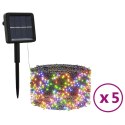 VidaXL Solarne lampki dekoracyjne, 5 szt., 5x200 LED, kolorowe