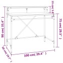 VidaXL Biurko, czarne, 100x50x90 cm, materiał drewnopochodny i żelazo