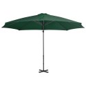 VidaXL Parasol wiszący z aluminiowym słupkiem, 300 cm, zielony