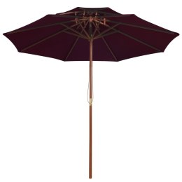 VidaXL Parasol ogrodowy z dwupoziomową czaszą, bordowy, 270 cm