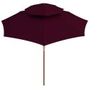 VidaXL Parasol ogrodowy z dwupoziomową czaszą, bordowy, 270 cm