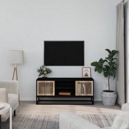 VidaXL Szafka pod TV, czarna, 105x30x45 cm, materiał drewnopochodny