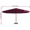 VidaXL Parasol ogrodowy na słupku aluminiowym, 500 cm, bordowy