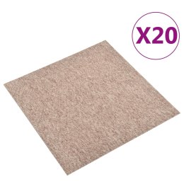 VidaXL Podłogowe płytki dywanowe, 20 szt., 5 m², 50x50 cm, beżowe