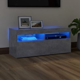 VidaXL Szafka pod TV z oświetleniem LED, szarość betonu, 90x35x40 cm