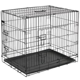 @PET Klatka transportowa dla psa, metal, 63x44x50,5 cm, czarna, 15001