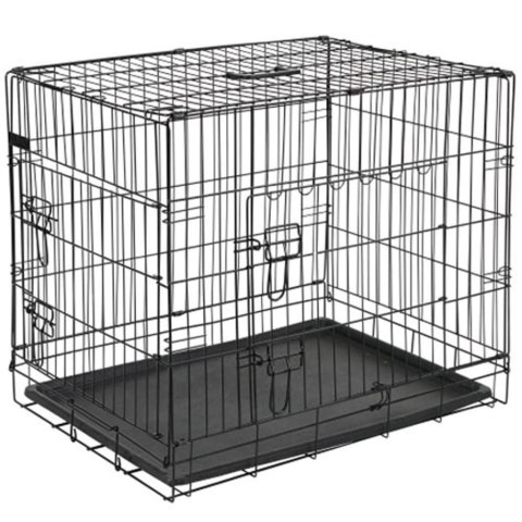 @PET Klatka transportowa dla psa, metal, 63x44x50,5 cm, czarna, 15001