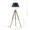 VidaXL Lampa podłogowa na trójnogu, brązowo-czarna, tek, 141 cm