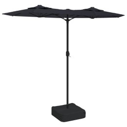 VidaXL Podwójny parasol ogrodowy z LED, czarny, 316x240 cm