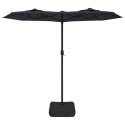 VidaXL Podwójny parasol ogrodowy z LED, czarny, 316x240 cm