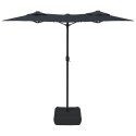 VidaXL Podwójny parasol ogrodowy z LED, czarny, 316x240 cm