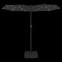 VidaXL Podwójny parasol ogrodowy z LED, czarny, 316x240 cm