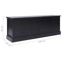 VidaXL Szafka pod TV, czarna, 108x30x40 cm, drewno paulownia