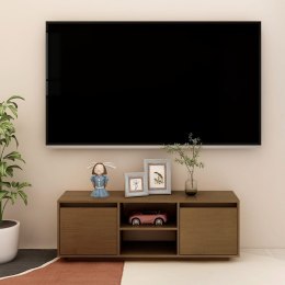 VidaXL Szafka pod TV, miodowy brąz, 110x30x40 cm, lite drewno sosnowe