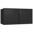 VidaXL Szafki wiszące pod TV 3 szt., czarne, 60x30x30 cm