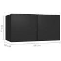 VidaXL Szafki wiszące pod TV 3 szt., czarne, 60x30x30 cm