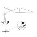 VidaXL Parasol wiszący z aluminiowym słupkiem, 3x3 m, czarny