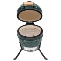 VidaXL Ceramiczny grill kamado z wędzarnią, 2-w-1, 56 cm, zielony