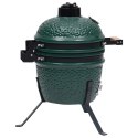 VidaXL Ceramiczny grill kamado z wędzarnią, 2-w-1, 56 cm, zielony