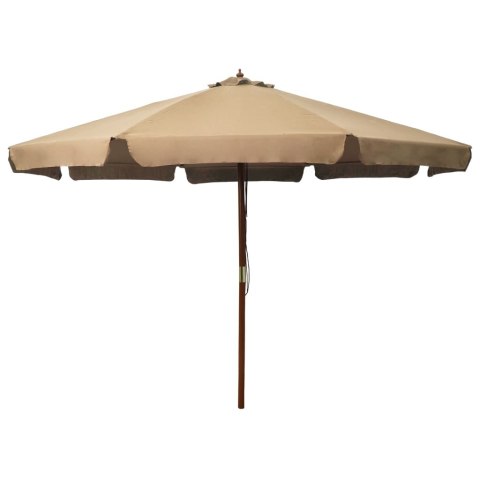 VidaXL Parasol ogrodowy na drewnianym słupku, 330 cm, taupe