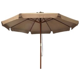 VidaXL Parasol ogrodowy na drewnianym słupku, 330 cm, taupe