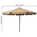 VidaXL Parasol ogrodowy na drewnianym słupku, 330 cm, taupe