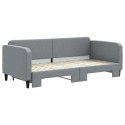 VidaXL Sofa rozsuwana, jasnoszara, 90x200 cm, tkanina