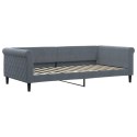 VidaXL Sofa rozsuwana z szufladami, ciemnoszara, 100x200 cm, aksamit