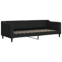 VidaXL Sofa rozsuwana z szufladami, czarna, 80x200 cm, tkanina