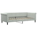 VidaXL Sofa rozsuwana z szufladami, jasnoszara, 90x200 cm, aksamit