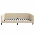 VidaXL Sofa rozsuwana z szufladami, kremowa, 100x200 cm, tkanina