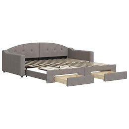 VidaXL Sofa rozsuwana z szufladami, taupe, 100x200 cm, tkanina