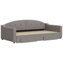 VidaXL Sofa rozsuwana z szufladami, taupe, 100x200 cm, tkanina