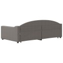 VidaXL Sofa rozsuwana z szufladami, taupe, 100x200 cm, tkanina