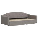 VidaXL Sofa rozsuwana z szufladami, taupe, 90x200 cm, tkanina