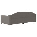 VidaXL Sofa rozsuwana z szufladami, taupe, 90x200 cm, tkanina