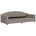 VidaXL Sofa rozsuwana z szufladami, taupe, 90x200 cm, tkanina