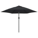 VidaXL Parasol ogrodowy na metalowym słupku, 300 cm, czarny