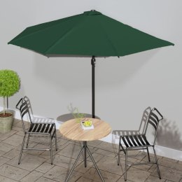 VidaXL Półparasol balkonowy na słupku z aluminium, 300x155 cm, zielony