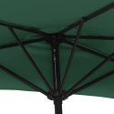 VidaXL Półparasol balkonowy na słupku z aluminium, 300x155 cm, zielony