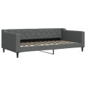 VidaXL Sofa rozsuwana z materacami, ciemnoszara, 100x200 cm, tkanina