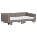 VidaXL Sofa rozsuwana z materacami, kolor taupe, 100x200 cm, tkanina