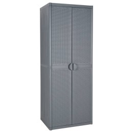 VidaXL Szafa ogrodowa, szara, 65x45x172 cm, rattan PP