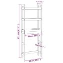 VidaXL Półka łazienkowa, szara, 63x26x171 cm, lite drewno sosnowe