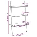 VidaXL Regał drabina z 3 półkami, ciemnobrązowo-czarny, 64x34x116 cm