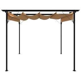 VidaXL Pergola ogrodowa ze zwijanym dachem, taupe, 3x3 m, 180 g/m²