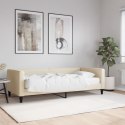 VidaXL Sofa z materacem do spania, kremowa, 90x200 cm, tkanina