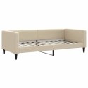 VidaXL Sofa z materacem do spania, kremowa, 90x200 cm, tkanina