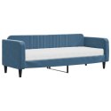 VidaXL Sofa z materacem do spania, niebieska, 80x200 cm, aksamit