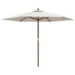 VidaXL Parasol ogrodowy na drewnianym słupku, piaskowy, 299x240 cm